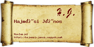 Hajmási János névjegykártya